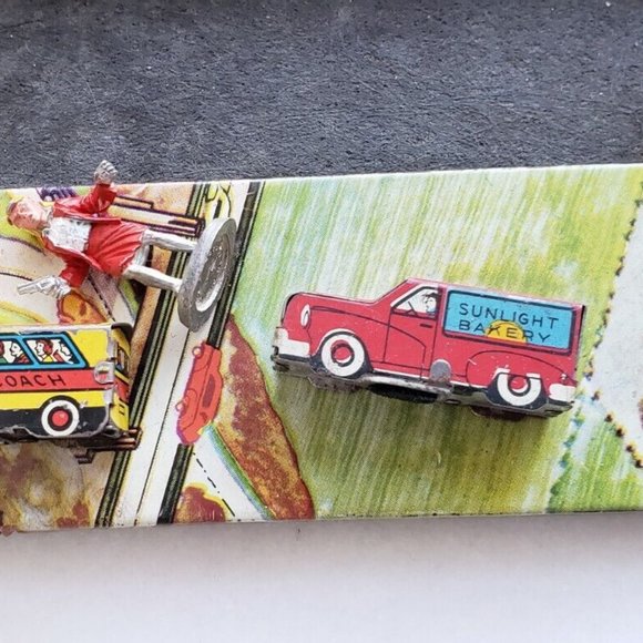 MARX Toy 1949 Louis Marx Mot-O-Run Express Hi-Way Works Race Car Track Tin Old - Picture 2 of 11